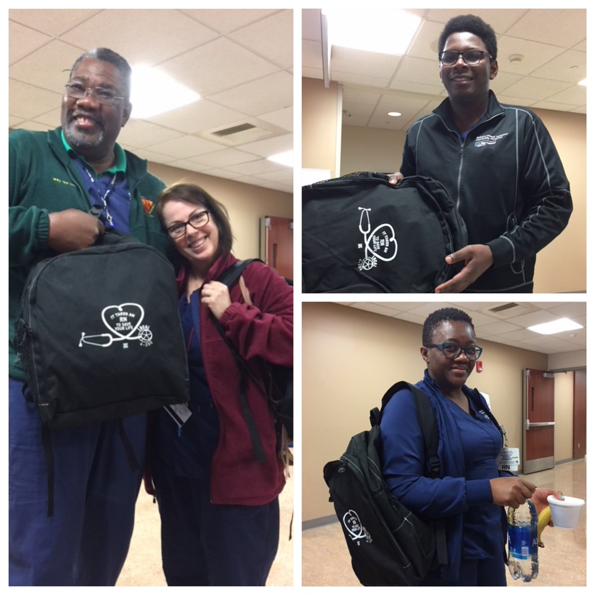 TLefcowitz's tweet photo. #USW #Local200 members at Robert Wood Johnson in New Jersey show off their #NursesWeek swag. Let’s celebrate the hardworking healthcare members who work so hard for all of us. #USWunity @steelworkers https://t.co/Pu9TSuey4f