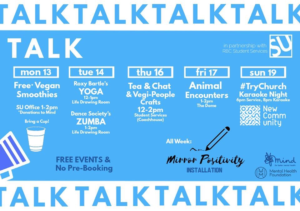 💙THIS WEEK.  #MentalHealthAwarenessWeek 💙
Come join in any of these FREE events each lunchtime starting with Vegan Smoothies tomorrow! 

Bring a cup &amp; donate what you can to Mind + Mental Health Foundation 💙