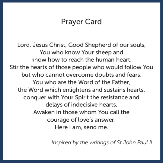 DaleneSale's tweet photo. Blessed Good SHEPHERD SUNDAY..💖
"God has, in fact, thought of us from #eternity and has loved us as #uniqueindividuals. He has called #everyoneofusbyname, as the #GoodShepherd 'calls His sheep by name.'" ~ Pope John Paul II

Prayer for Vocations by #StJohnPaulTheGreat : https://t.co/6G5mlXTYat