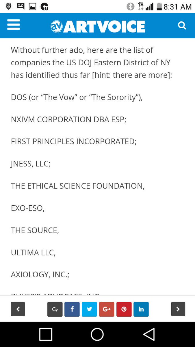 NXIVM CORP AND 90 COMPANIES THAT ASSOCIATE WITH THEM.