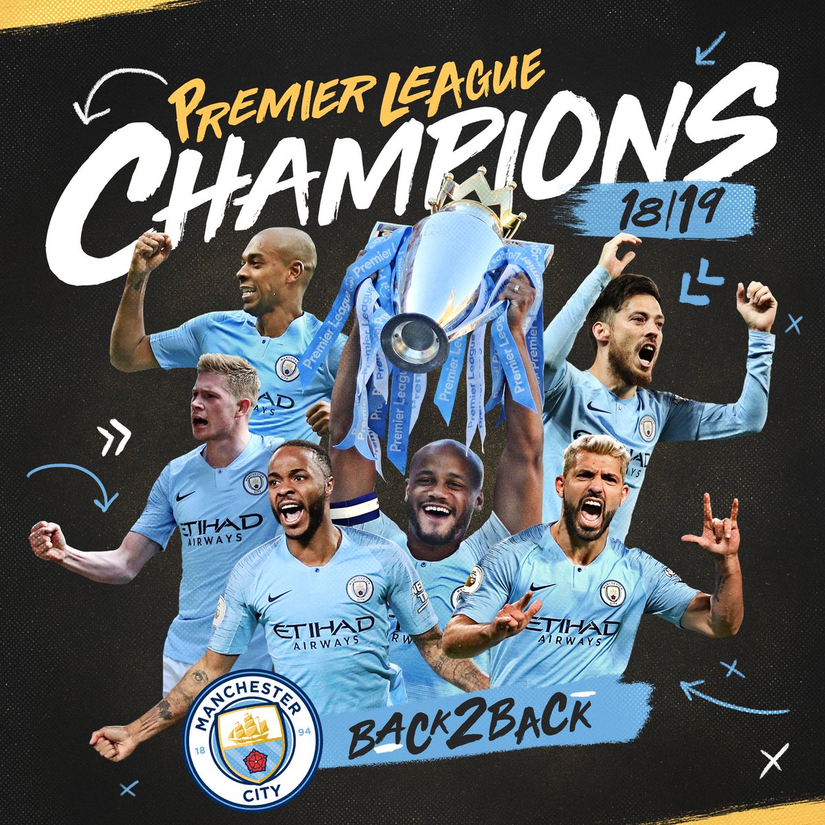 Manchester City On Twitter Back 2 Back Premier League Champions We Reigned And We Retained Mancity