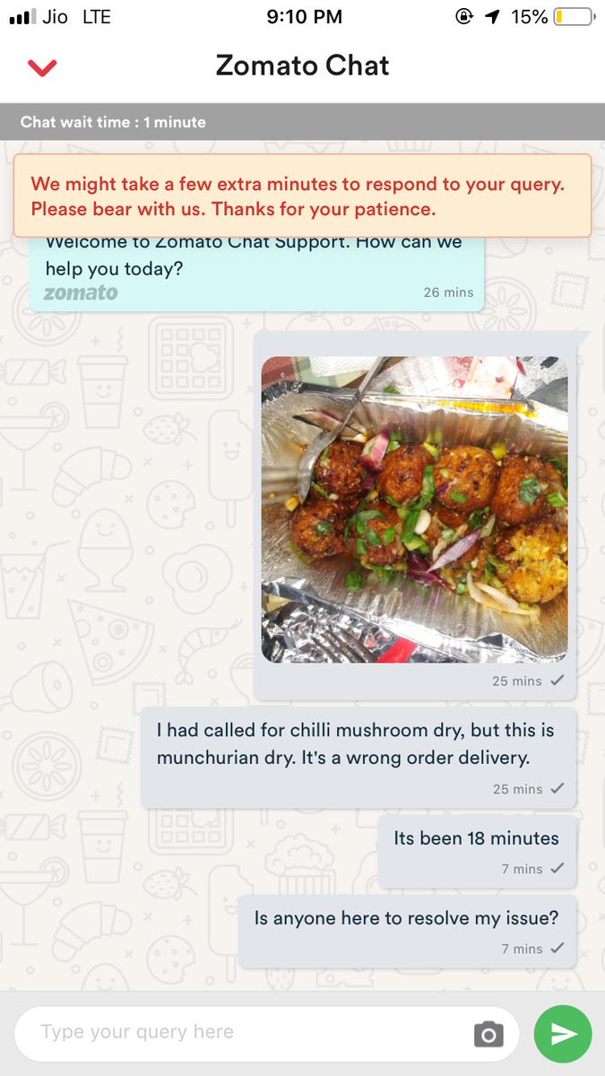 4Shrestha's tweet photo. @Zomato @ZomatoIN @zomatocare its been over 25 minutes that I have complained to your customer service with no response from your end over the wrong food order delivered. Very disappointed with the customer service . https://t.co/1tPUBvLVYQ