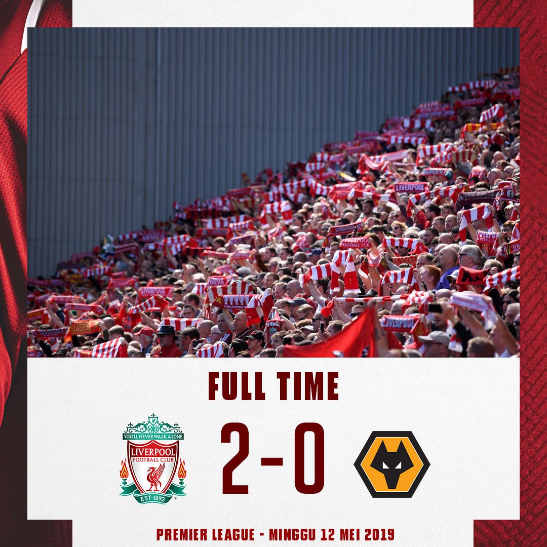 The Reds telah menampilkan performa yang membanggakan. Perjalanan The Reds <a href="/premierleague/">Premier League</a> mungkin sudah berakhir tetapi ini belum selesai.

Kita telah berbagi banyak momen spesial bersama musim ini.

Masih ada satu pertandingan. Sampai jumpa di Madrid ✊

#LIVWOL #LFCIndonesia