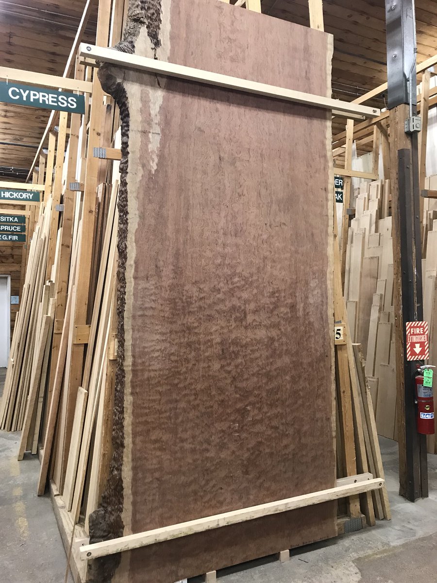 BullPeedi's tweet photo. While at my favorite lumber yard, this bad boy slab caught me eyes... 1st pic $6700😳 bottom rt has the price,fancy smancy.... this place has lots of exotic woods which always gets my wheels spinning... I bought the half off figured maple instead☺️ https://t.co/jIMAjc5nId