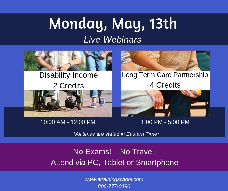 EITINS's tweet photo. Join us from your home or office and earn #Insurance #CE credits with #NoExam! We are offering a 2 credit #Disability Income webinar and a 4 credit #LongTermCare Partnership webinar this Monday. Click the link to learn more and register: https://t.co/nZ8Be2RREo
#EasyCE https://t.co/OgLH0OuF4Q