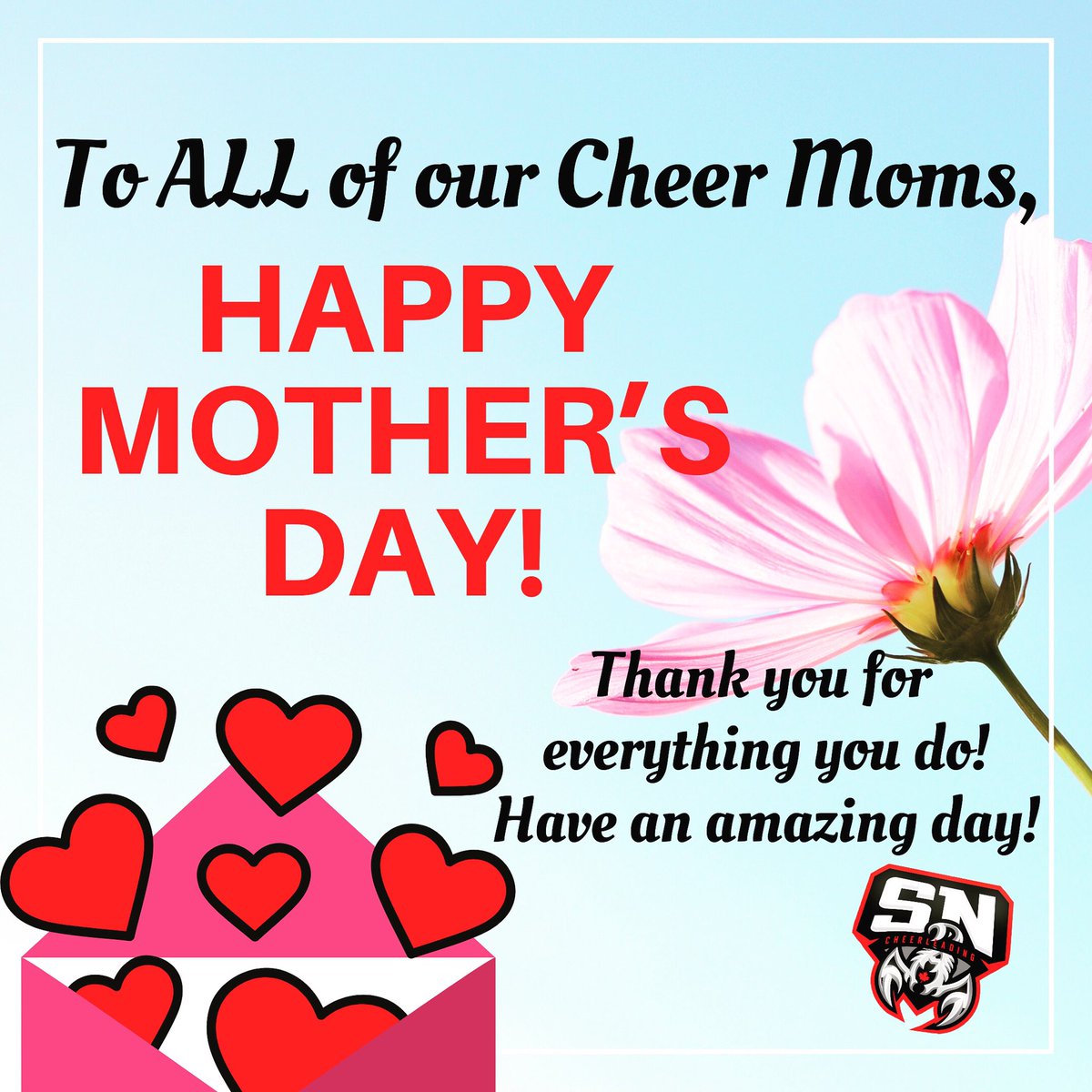 🚨 HERE’S TO THE MOMS !!! 🚨 

To ALL of our Scorpion cheer moms, Happy Mother’s Day !! 😀

Thank you for EVERYTHING that you do !! Enjoy your day !! 🦂♥️

#ScorpionsNiagara #NiagarasBest #Cheerleading #MothersDay #CheerMoms #ScorpionFamily #ScorpSupport #ThankYou