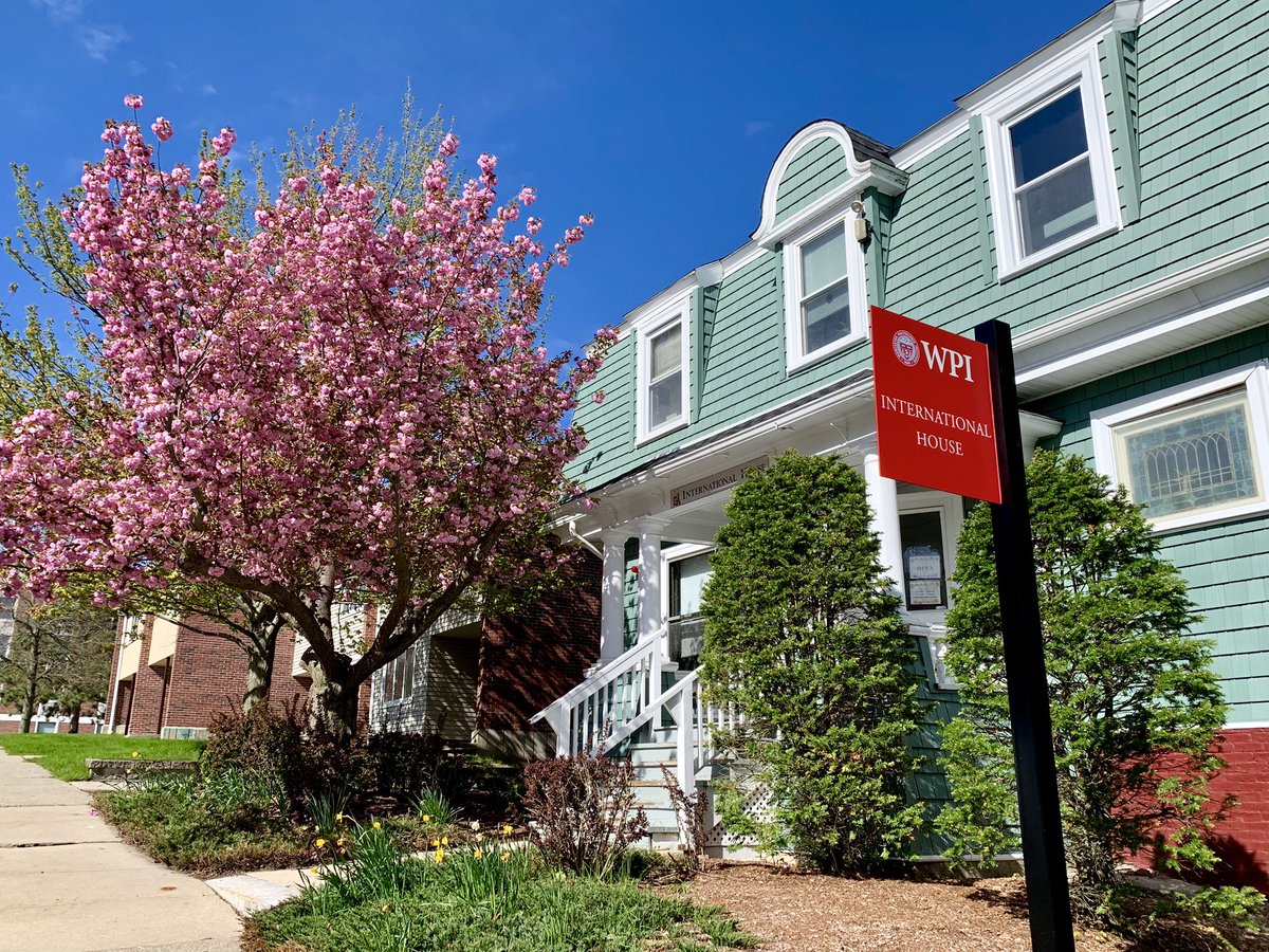WPI_IHouse's tweet photo. You know it’s graduation time when IH’s beautiful tree is in bloom! Congrats to all 2019 graduates! #WPI2019 https://t.co/zo6EoU1WNw