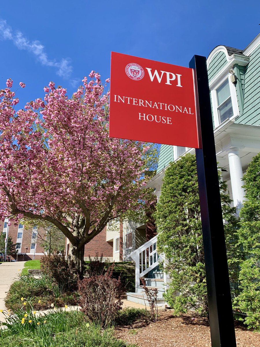 WPI_IHouse's tweet photo. You know it’s graduation time when IH’s beautiful tree is in bloom! Congrats to all 2019 graduates! #WPI2019 https://t.co/zo6EoU1WNw
