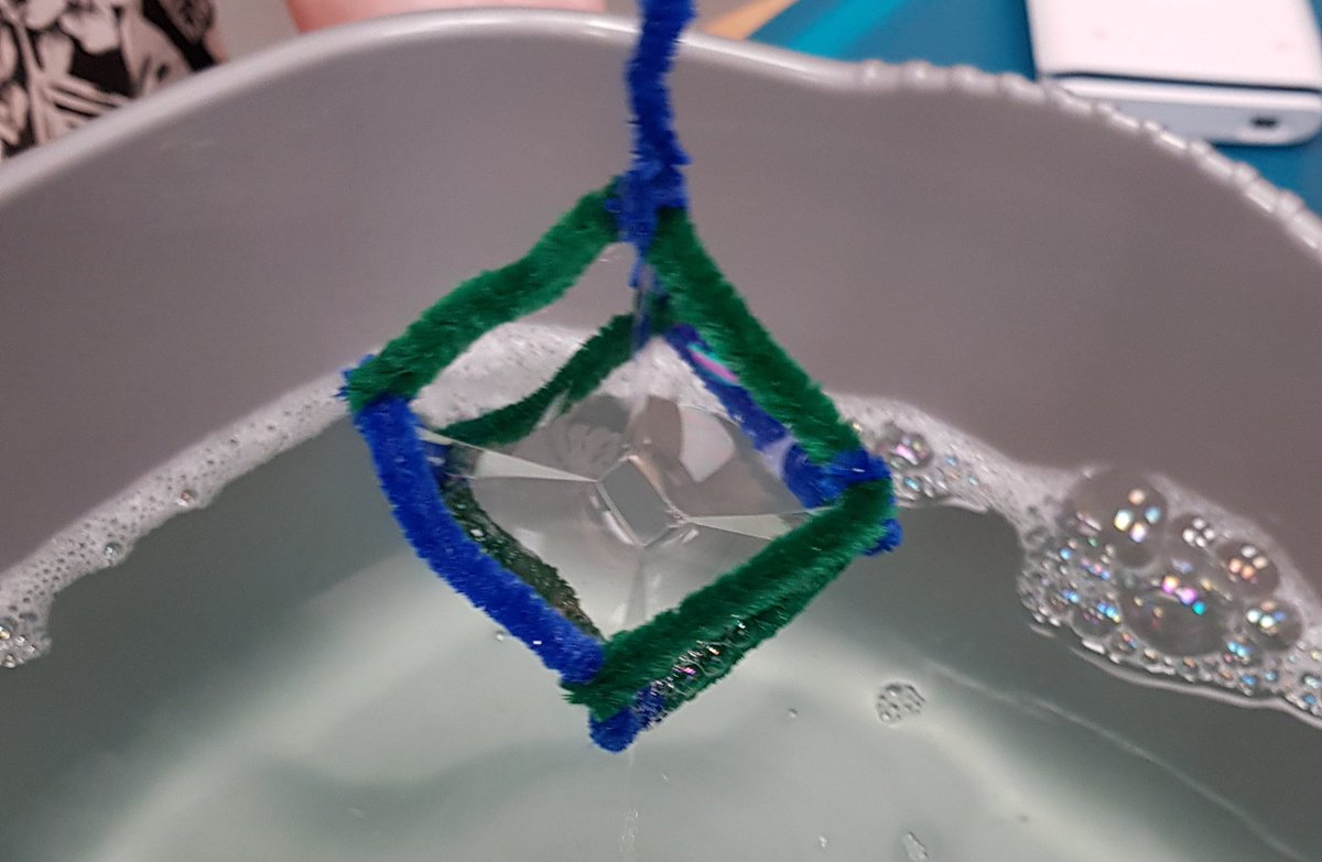DrJoDenton's tweet photo. 18 yrs ago, got together with hubby @ATMMathematics conference while making limping seagulls (+ other modular origami!). Today we discovered shortest paths with soap bubbles at Maths in the Sticks! Both invaluable PD for maths teachers of all ages! ❤Hands on maths! #mathsticks https://t.co/xH3N6meyxQ