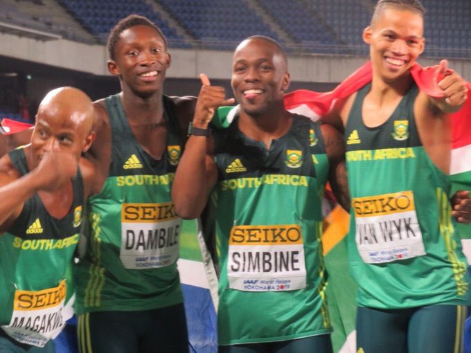 athleticsafrica's tweet photo. #IAAFWorldRelays 2019 | RESULTS 4x200m Men’s Final
1 United States (USA) 1:20.12
2 #SouthAfrica (RSA) 1:20.42 AR
3 Germany (GER) 1:21.26 NR
4 #Kenya (KEN) 1:22.55 SB
5 Japan (JPN) 1:22.67 SB
6 PR of China (CHN) 1:22.81
Bahamas (BAH) DQ
#Nigeria (NGR) DQ
#FasterAsOne https://t.co/Jhm8vfCmni