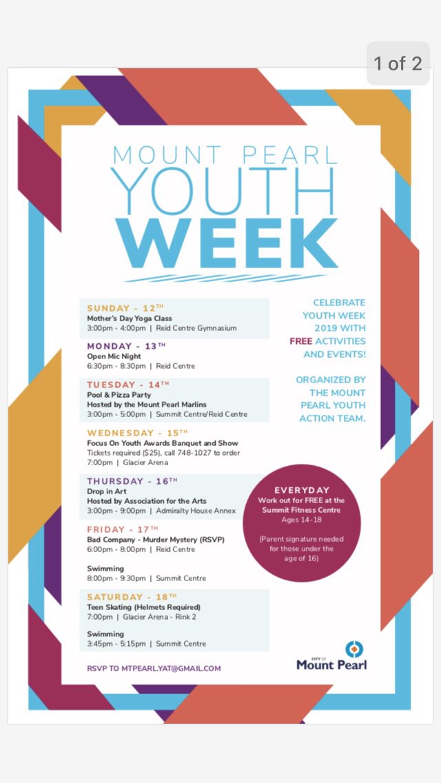Youth Week is from May12th  to May 18th. We would love to see you there
