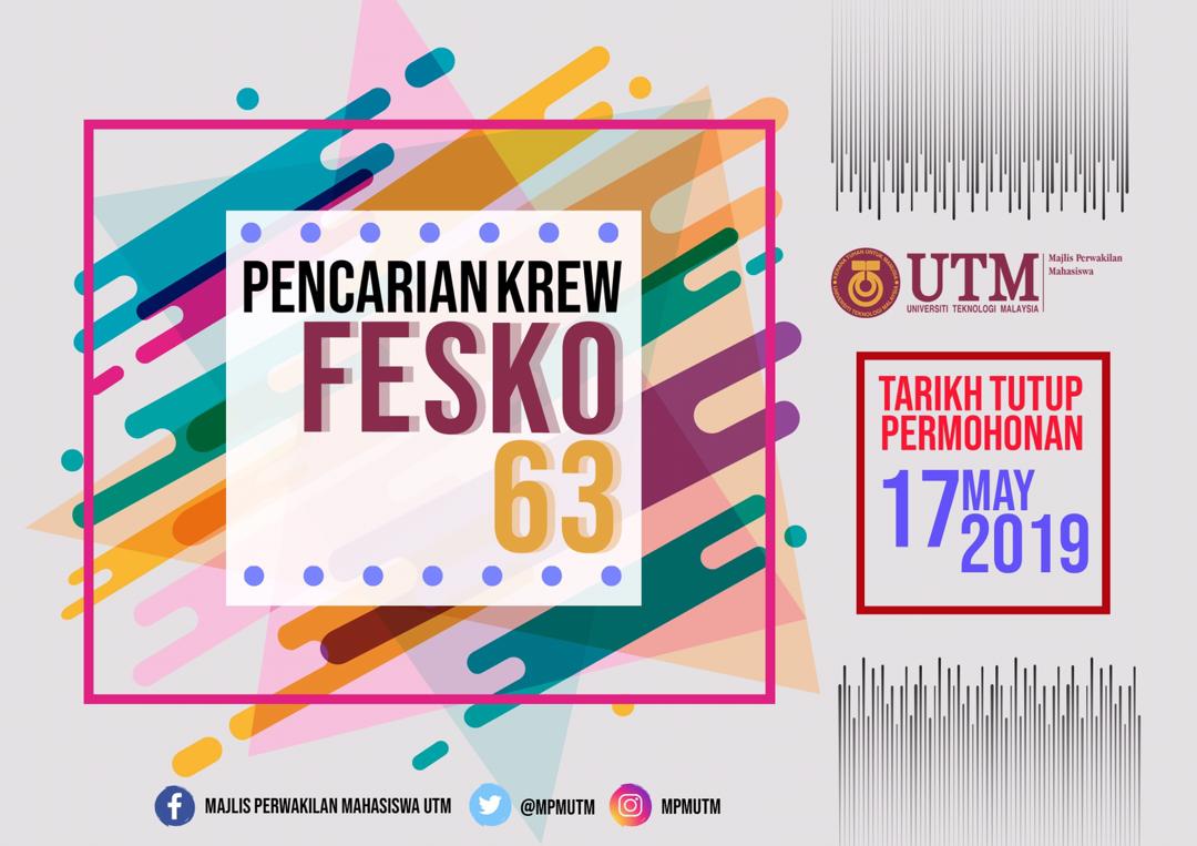 mpputm's tweet photo. [PENCARIAN KREW FESKO63 ANJURAN MAJLIS PERWAKILAN MAHASISWA SESI 18/19]

🔥FESKO!!!FESKO!!!FESKO!!!🔥

FESKO KINI DATANG LAGI!!!
💥💥💥
 
https://t.co/SDrSc9EdnR https://t.co/YCl0vHSqrk