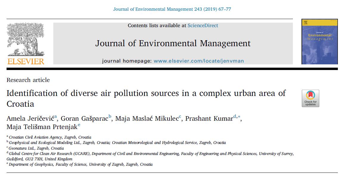 AirPollSurrey's tweet photo. Our most recent paper entangling contributory sources in cocktail of pollution in #Zagreb #Croatia's complex urban area: Collaborative work with #Croatian colleagues #JournalOfEnvManagement #GCARE #CleanAir4All #CArECities Get a free copy from here: https://t.co/REJ8KBWBYz https://t.co/UHSd1QZeeT