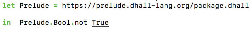 Example of accessing Prelude.Bool field without quotes