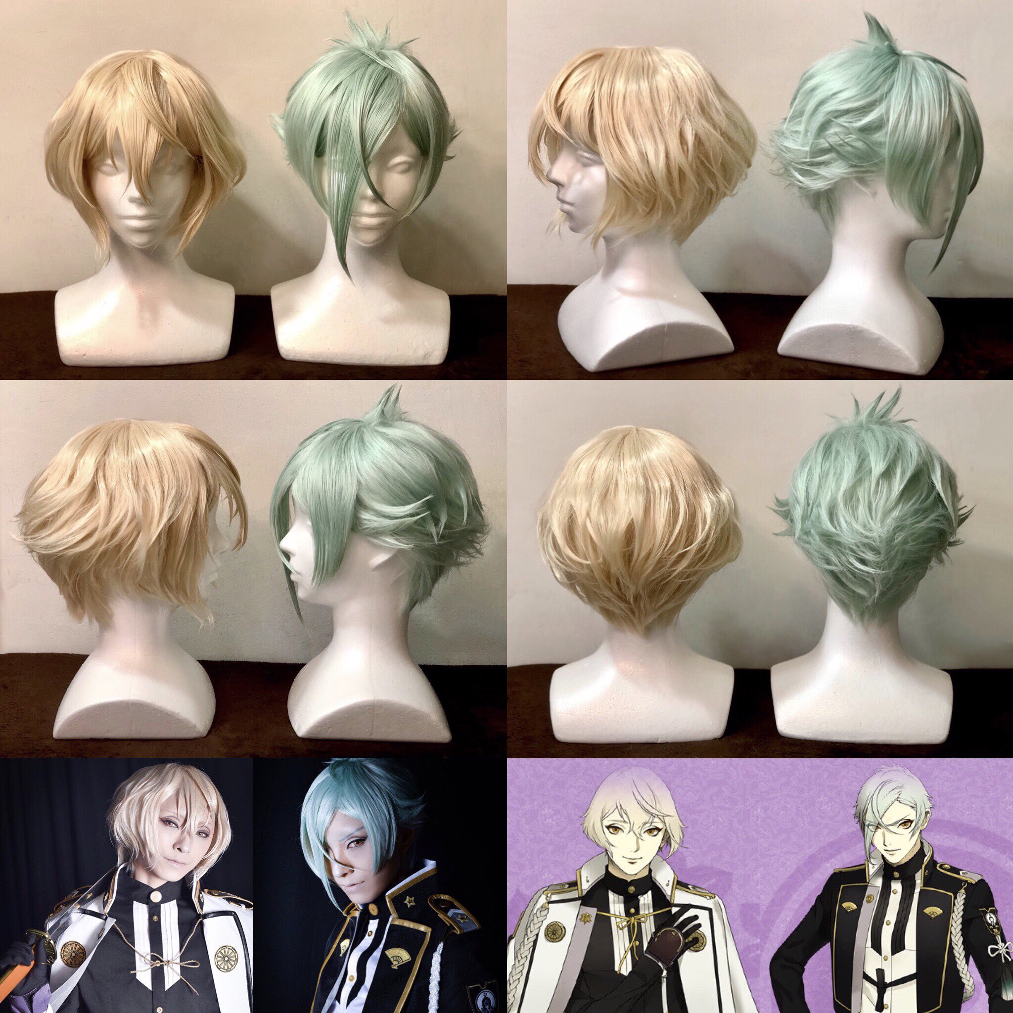 膝丸&髭切　ウィッグ 刀剣乱舞 膝丸 コスプレウィッグ