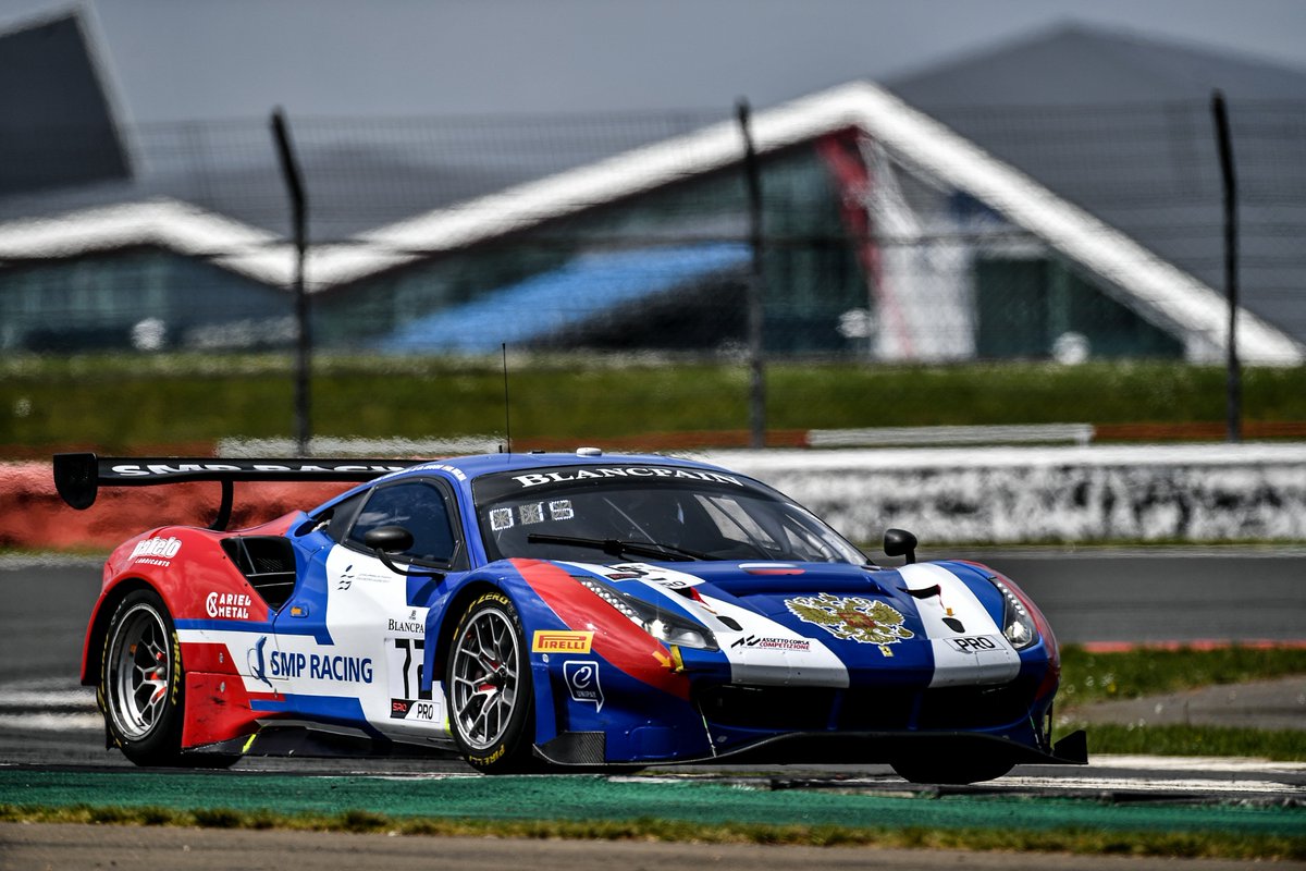 .@BlancpainGT YESSSSS! We're P1!!! Amazing race for @SMP_Racing and @rigondavide @MiguelMolinaM2 @mikhailaleshin ! Mega race @SilverstoneUK with the #Ferrari #488GT3! SUPER!