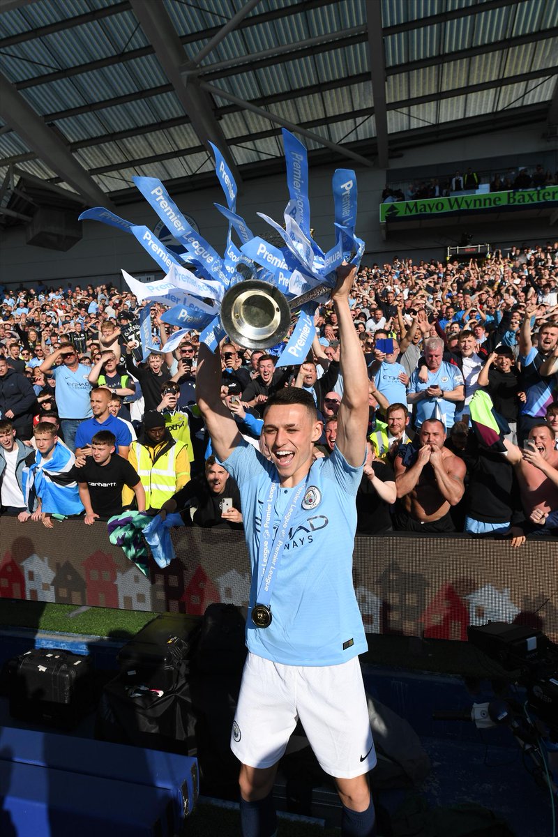 premierleague's tweet photo. That #PL champions feeling 😄

@aguerosergiokun @LeroySane19  @PhilFoden https://t.co/p8fmzej4R2