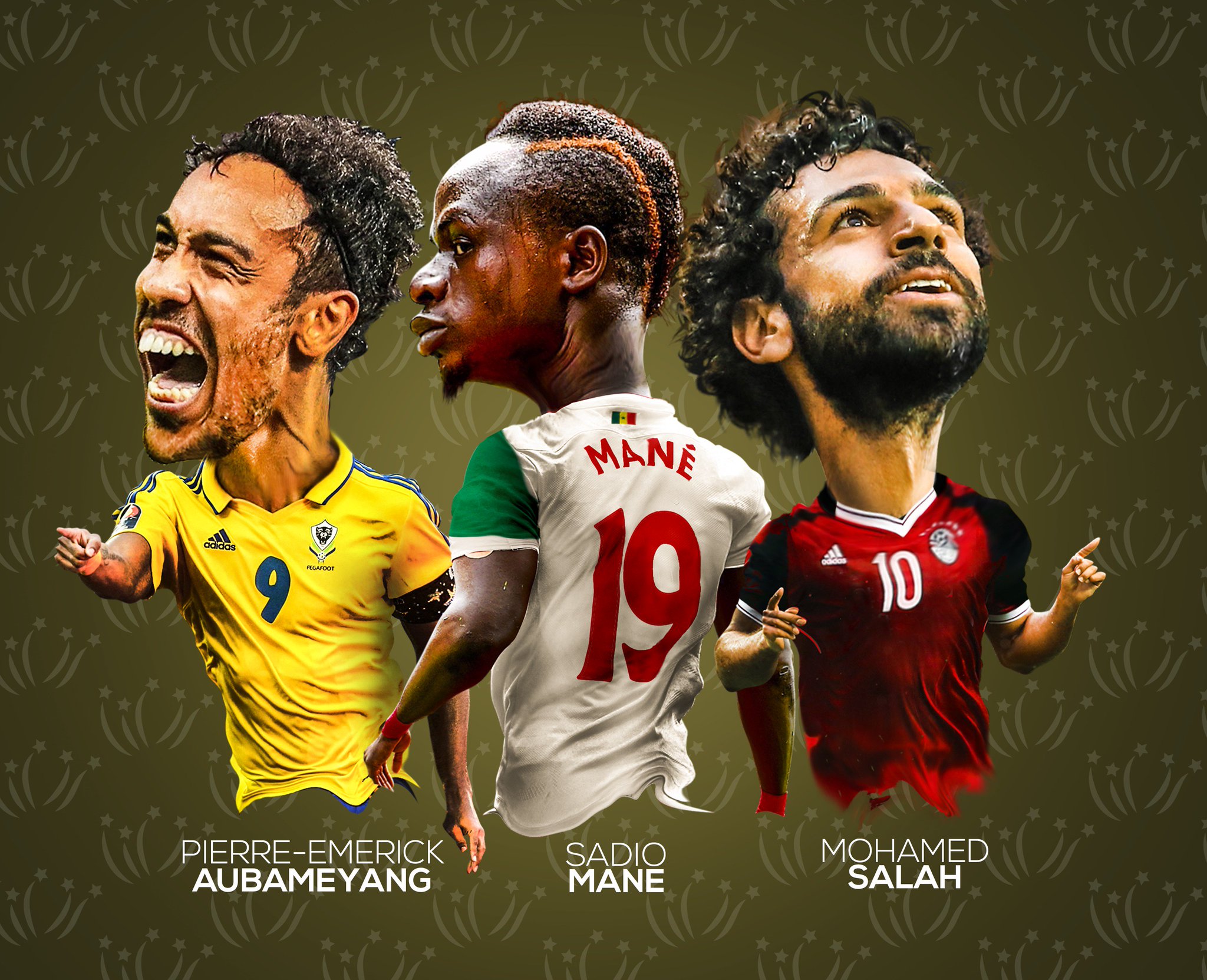 Salah, Mané e Aubameyang são os finalistas do prêmio melhor