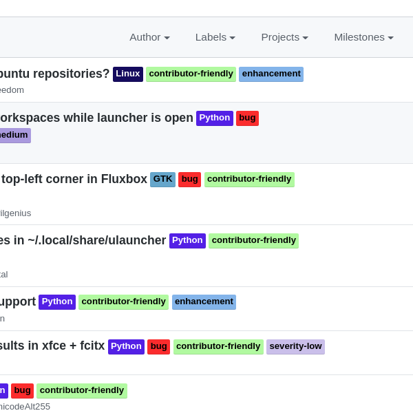 Would you like to contribute to Ulauncher? Filter Github issues by contributor-friendly label. More details at github.com/Ulauncher/Ulau…
Skills in Python or JS or Linux are required.