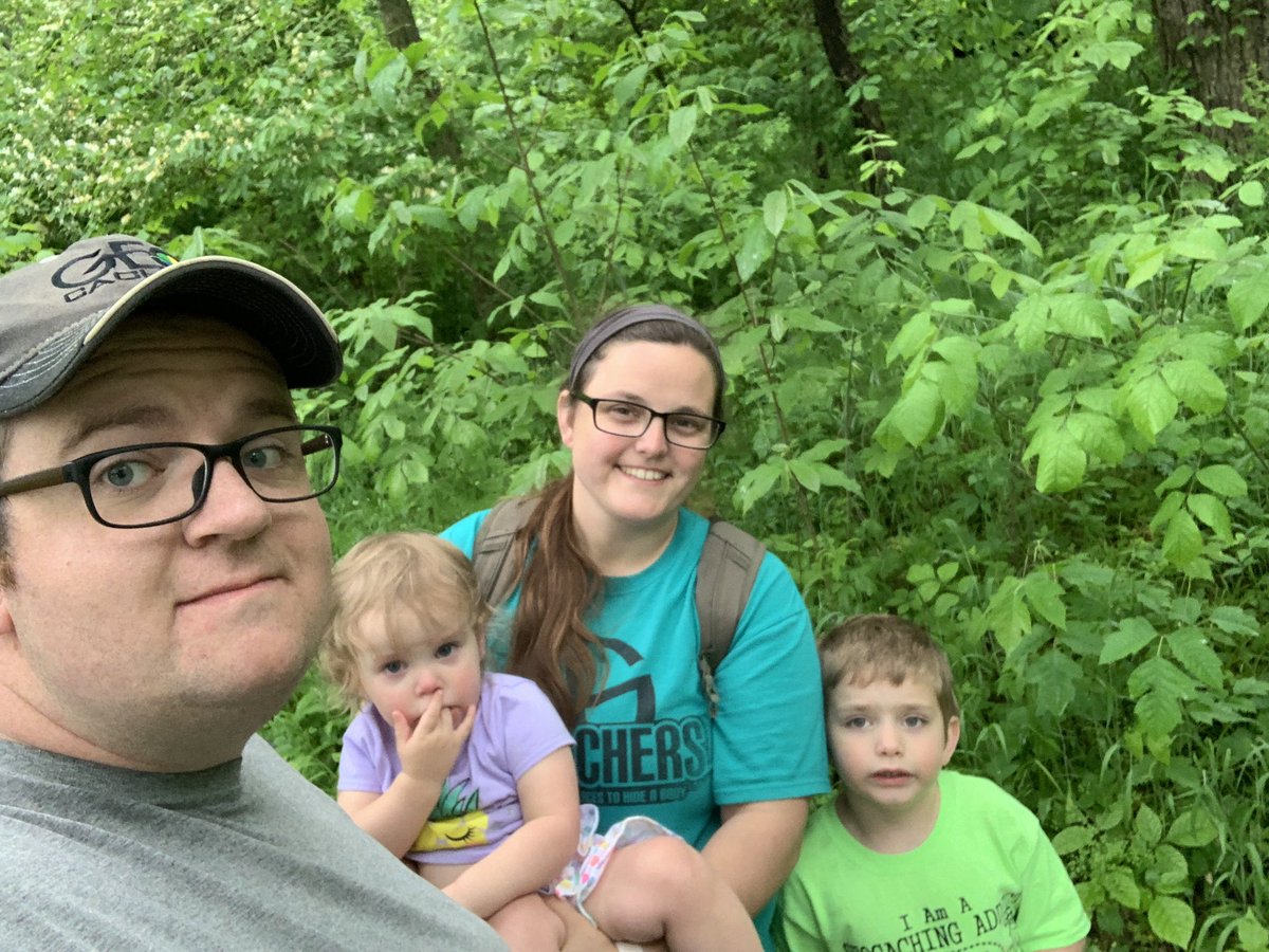 Finding Ohio’s oldest geocache! 1/2 mile hike there and 1/2 mile back. We avoided most of the rain under the tree cover. #geocacheadventures #geocache #geocaching #cache #oldcsche #ohio