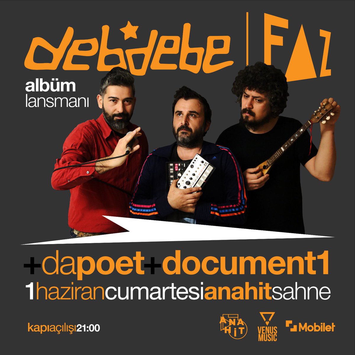 DebdebeMusic's tweet photo. @DebdebeMusic 24 mayıs’ta tüm dijital platformlarda yerini alacak FAZ albümünün lansmanını yapmak için, yanına #dapoet ve #document1’ı da alıp 1 Haziran Cumartesi günü @AnahitSahne’ye çıkıyor. #liveelectronicmusic #musicalbum @venusmusicorg @fiti_sound #volkanincuvez @Seck1nErd1 https://t.co/QhrrG9rM2u