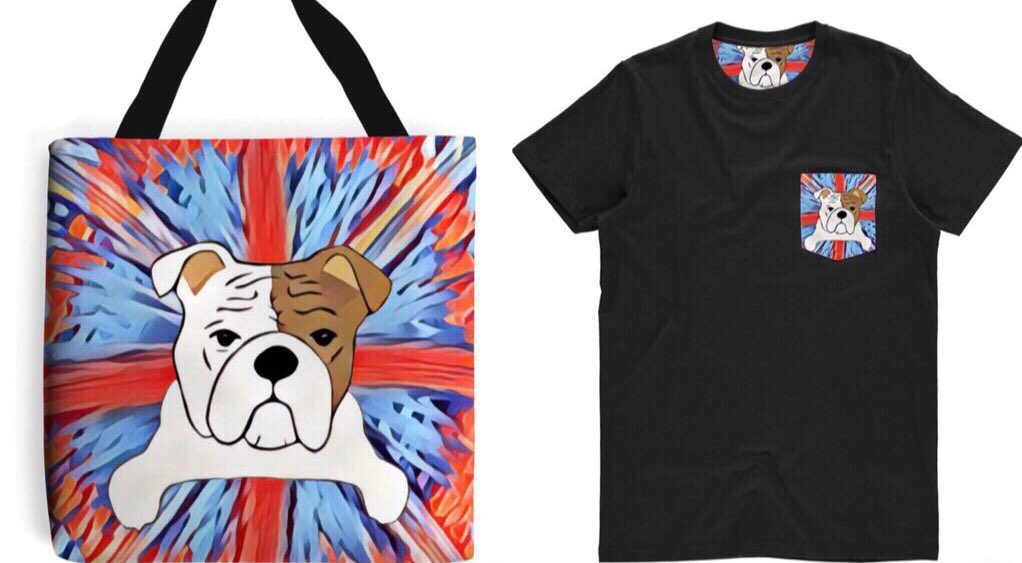 So much newness arrived on my website this week English bulldog tote bag & tshirt Design A handrawn digital drawing Icedrainbow.co.uk 💙❤️💙🇬🇧💙❤️💙🇬🇧💙❤️💙🇬🇧💙❤️💙 #UKCraftersHour #handmadehour #dogsoftwitter
