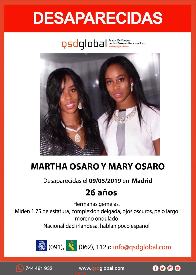 guardiacivil's tweet image. ⚠️ #URGENTE  🆘
Martha y Mary son hermanas gemelas y han #desaparecido en #Madrid
¿Las has visto?
☎️ #062
☎️112
Tu RT no cuesta nada y ayuda mucho.