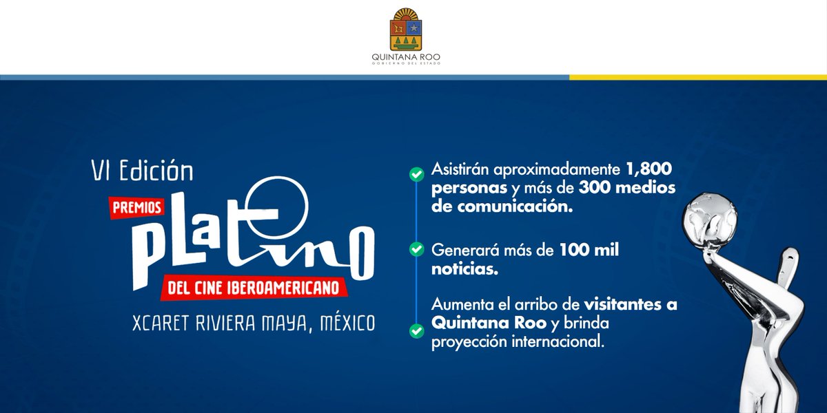 CarlosJoaquin's tweet photo. 🔹#QuintanaRoo brilla ante los ojos del mundo con los #PremiosPlatino2019, un evento que capta la atención de miles de fans de artistas, series y películas, que se llevará a cabo este domingo y nos posiciona como destino de primer nivel en trascendencia cultural. @SedeturQROO https://t.co/SA9BsvBRcB
