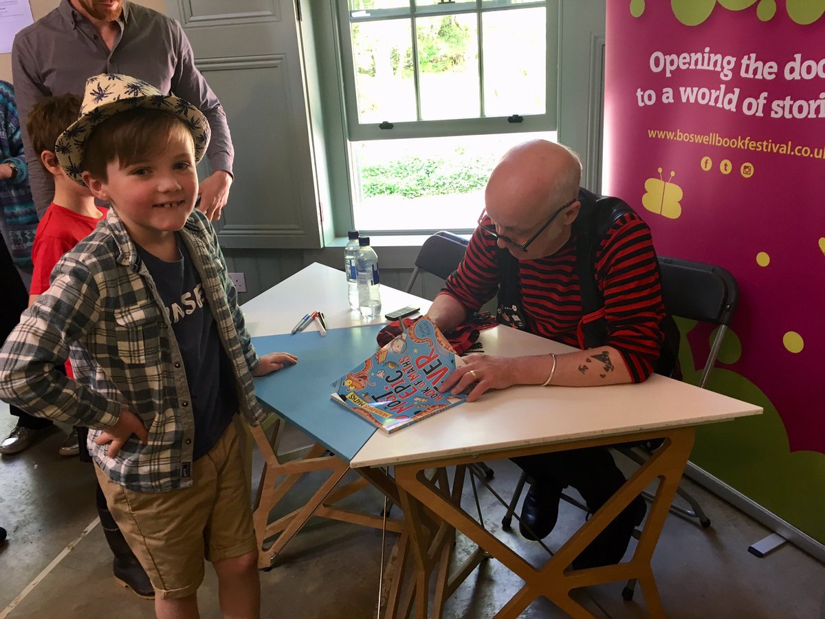 Archiesmaw's tweet photo. What a fantastic, fun, inspirational, sun-drenched 2 days at the Kids @bozzyfest @Dumfries_House . We’re soooo lucky to have this in East Ayrshire! Archie loved every minute - thank you @NickSharratt1 @KjartanPoskitt @fivekingdoms &amp; all the organisers. https://t.co/jZ81KoMgtx