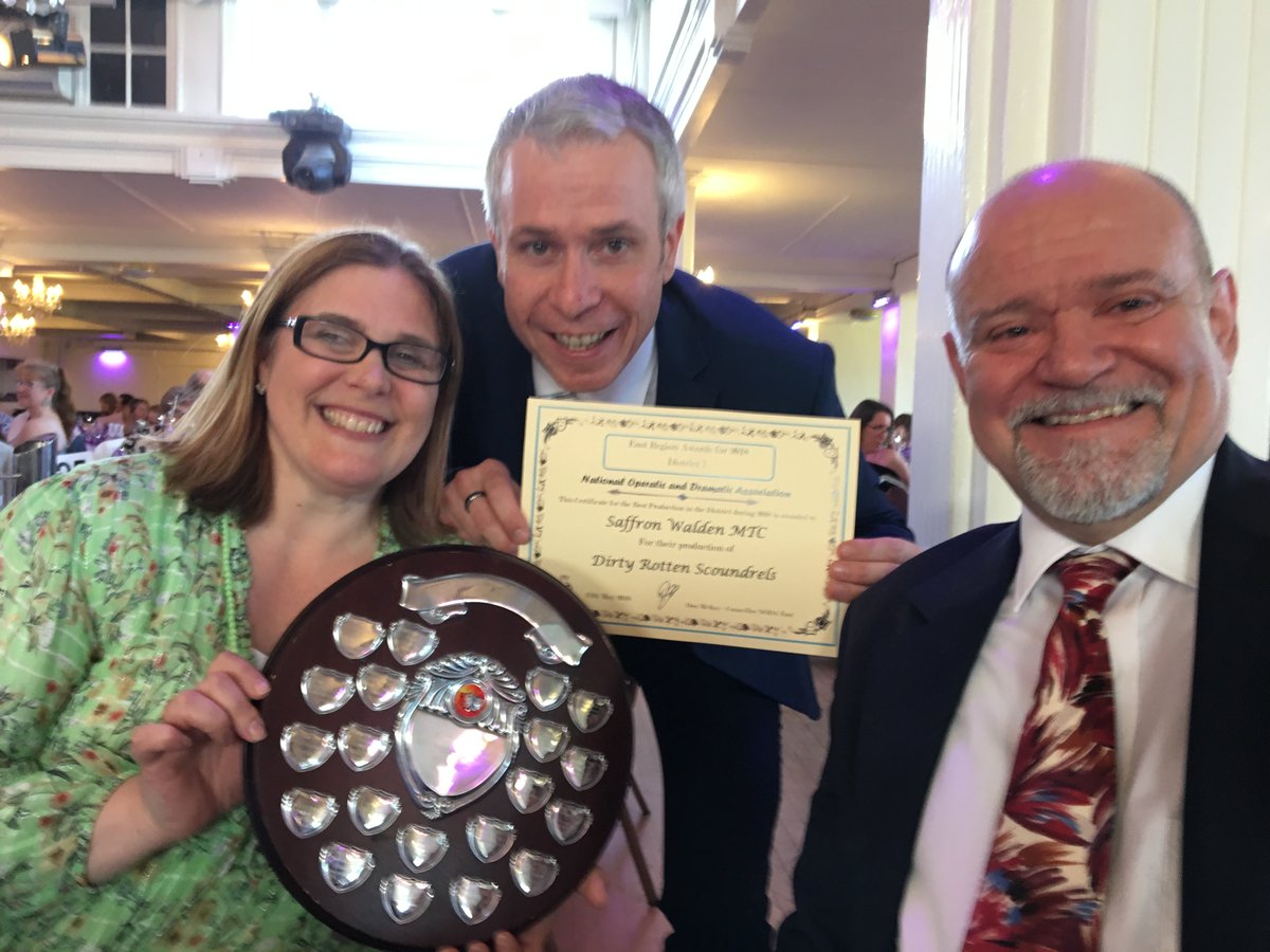 <a href="/swmtcsaffwalden/">SWMTC</a> production of #dirtyrottenscoundrels won District 7 Best Musical, Best Technical Production and Best Overall Production at NODA East Awards today!  #localtheatre #awards #saffronwalden #musicaltheatre #teamworkmakesthedreamwork