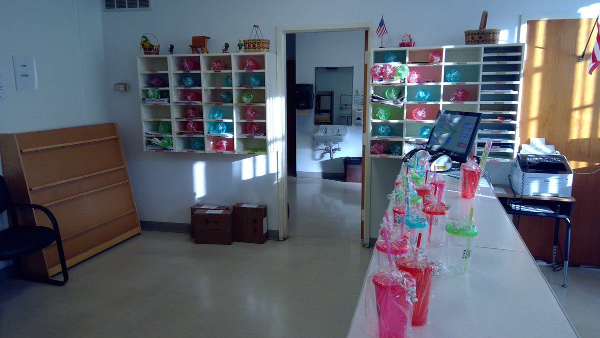PrincipalofMP's tweet photo. Meherrin-Powellton Teachers and Staff were greeted with a banner and treated to  chips, candy bars, personalized cups, and phone chargers for Teacher and Staff Appreciation Week.  Intercept also treated them to a delicious Chocolate Chip Cookie! #MPEaglesStrong #BrunswickStrong https://t.co/MunpiGnXPJ