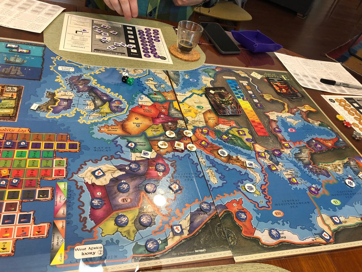TPoliticalGAmer's tweet photo. Age of Renaissance is... not a game I would play if it wasn’t for ⁦@hopfka⁩’s project on colonialist themed board games https://t.co/ehU03l2Aoj