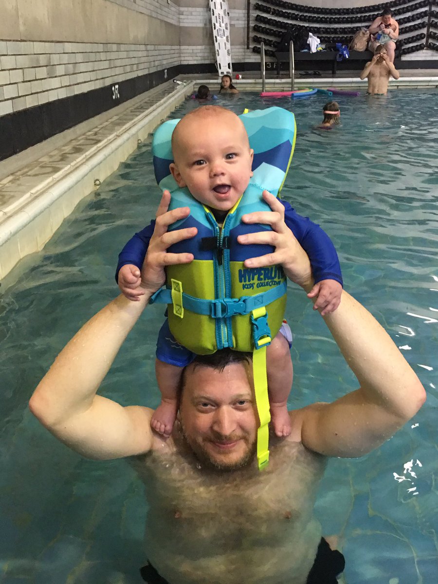 simpsonat's tweet photo. Ethan took his first swim at #PGH #OliverBathhouse today! He loves the 🌊 #kingofthepool #HappyMothersDay https://t.co/AHaFBn8yy9