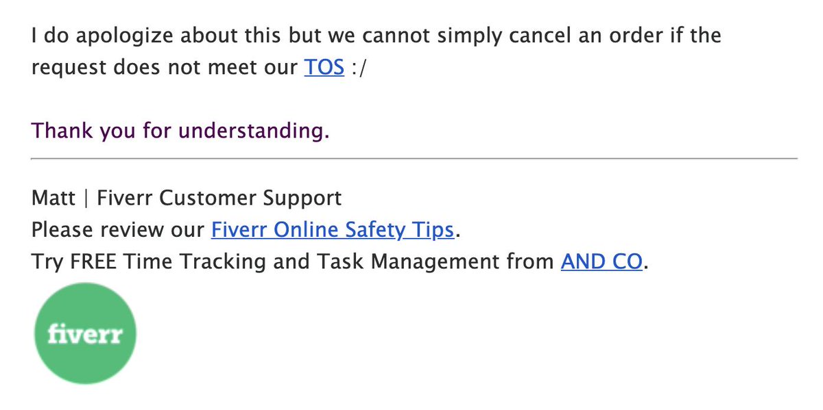 kranthi218's tweet photo. @fiverr Wow Perfect SCAM #fiverr Waste of time and efforts.
Super shade Customer support have no idea what they talking good luck 
We pay $$$$ and @fiverr support member copy past #TOS 
I can bet they use bots 
For $200 now they losing  $$$$ Buyers🤣🤣😇😇 BYE BYE https://t.co/bRJHJSgFtd