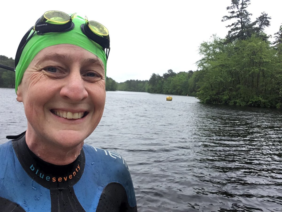tribuggirl's tweet photo. 66 degrees F in the water, 50 degrees F in the air and pouring rain. So thankful for the lifeguards that sat in the freezing rain to give us time to train on this miserable day. #IronmanIreland https://t.co/NN26An82jU