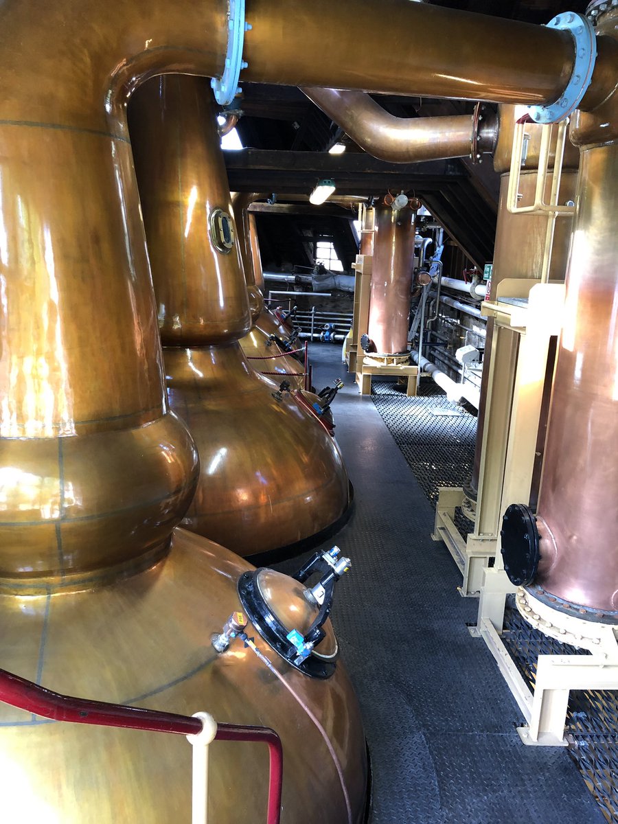 origin_scotland's tweet photo. Copper stills at #Strathisla distillery. Alambiques de cobre en la destilería de Strathisla, malta corazón para Chivas Regal #Scotch #rutadelwhisky #VisitScotland #LoveScotch #Speyside #whiskytrail https://t.co/FxY6nRyBvM