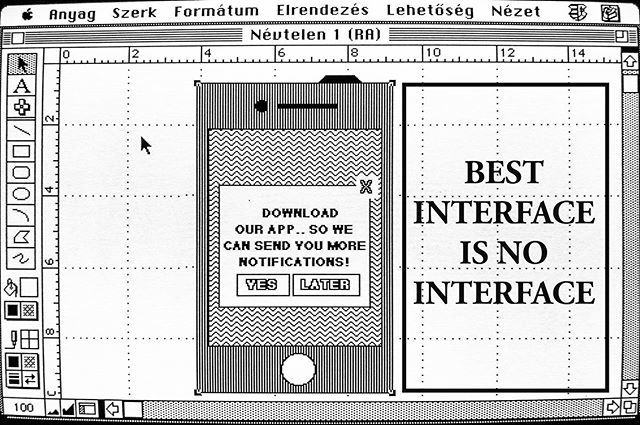 istvankuti's tweet photo. Best Interface Is No Interface #drawing #digitaldrawing #clarisworks #macpaint #bestinterfaceisnointerface #macintoshclassicii #performa200 @goldenkrishna https://t.co/1fanr7zV5j https://t.co/bIAJ4FLuUH