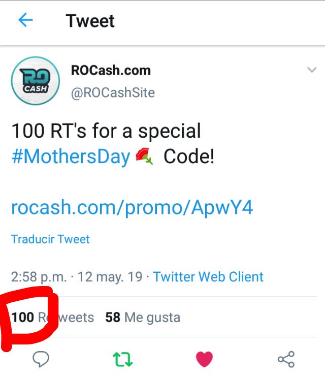 Rocash Com On Twitter 100 Rt S For A Special Mothersday Code