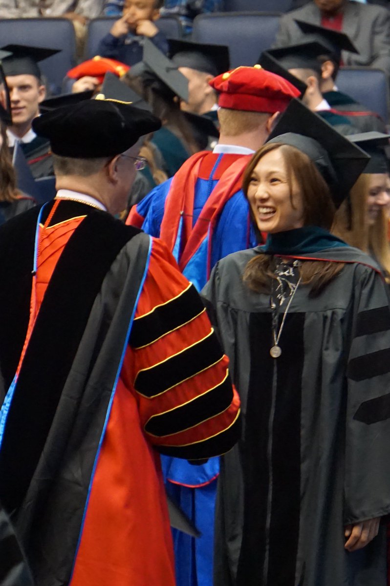 sjjhockeysquad's tweet photo. Former @SJJTitanSports Trainer, Ayami Sato, graduated last week from the Univ. of Dayton. She earned a Doctor of Physical Therapy Degree, adding to her degrees from the Univ. of Nebraska and the Univ. of Toledo.  She was a blessing to our school. Congratulations! #Flyer19Grad https://t.co/vqans3eDzk