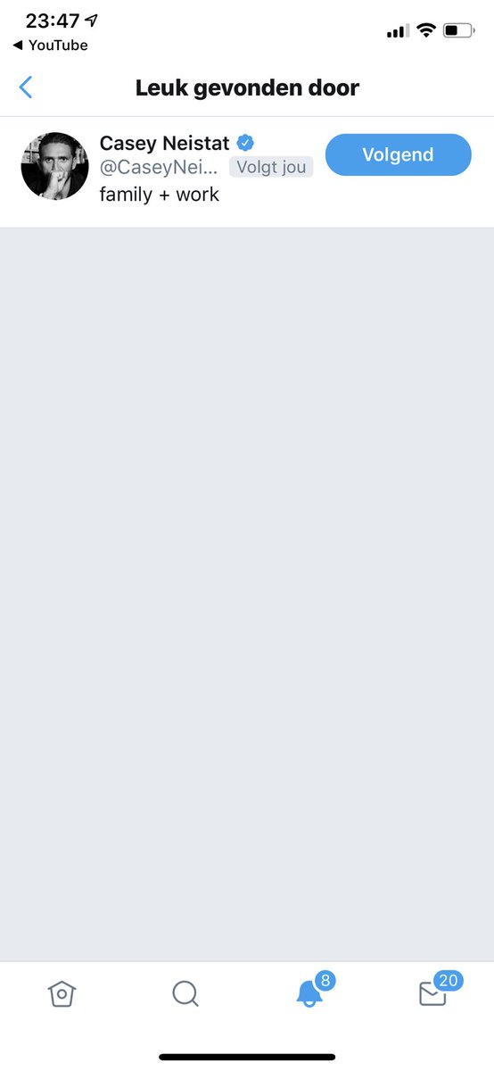 Good to see you are still liking my tweets and didn’t forget about my account <a href="/CaseyNeistatNL/">Casey Neistat NL</a>