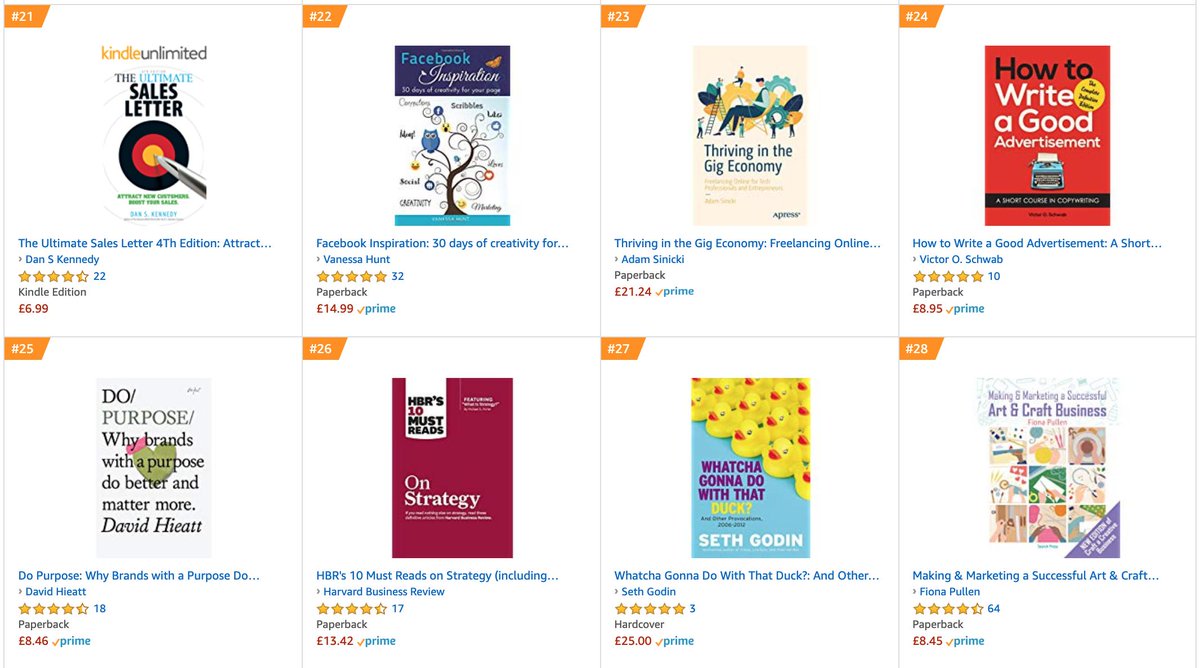 Trainer_CRM's tweet photo. Giving Seth Godin a run for his money tonight! :D
#FacebookInspiration is #22 in Amazon UK's Best Sellers in "Small Business Sales & Marketing" this evening.
#Facebook #smallbiz #marketing #SethGodin https://t.co/r86iqhvjcc