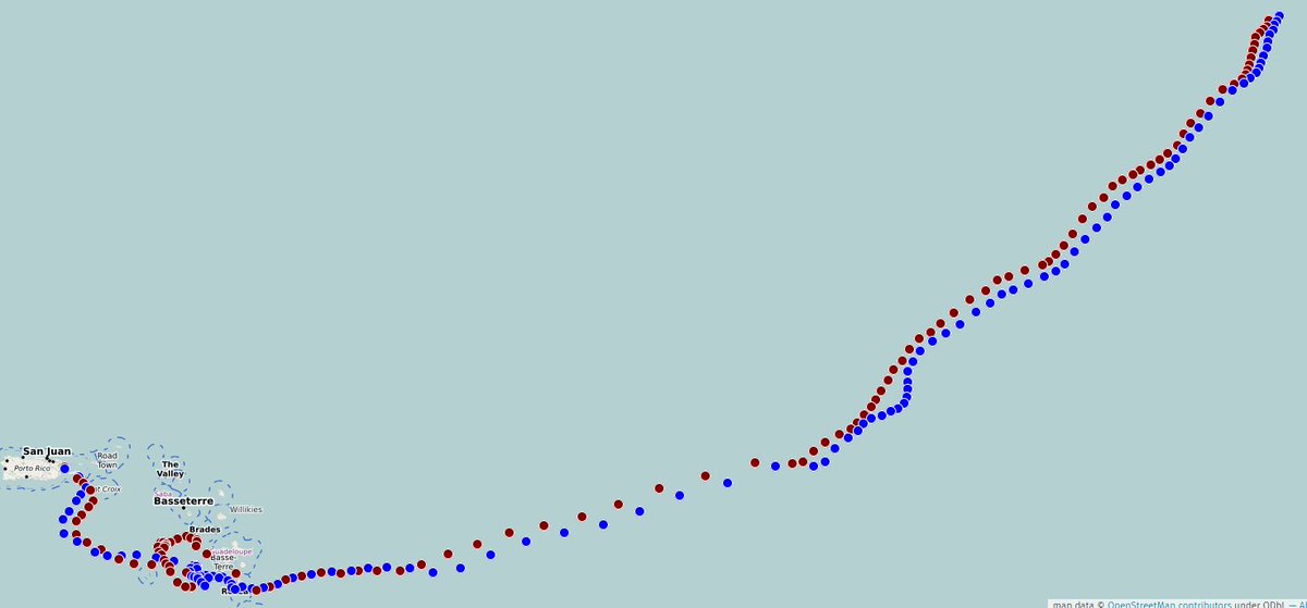 stratoballoon's tweet photo. #HBAL617 (in red in the map) and #HBAL684 (blue in the map) two balloons of #ProjectLoon launched from Puerto Rico 4 days ago, forgot they have some duties to do on the southern hemisphere and currently are enganged in an Atlantic Ocean cruise towards Azores Islands.
#NotSoLoon https://t.co/ipTjREmWYZ