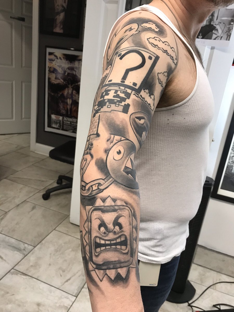 DITTMERTATTOO's tweet photo. Mario sleeve finished #tattoo #dittmertattoos https://t.co/CBUtI8TIWJ