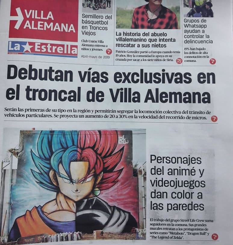 ztatik1's tweet photo. No había compartido esta noticia por tiempo pero salimos en el Periódico @laestrellavalpo con mi grupo de graffitis #slcrew #ink #animegraff #graffitistreet #paint
https://t.co/O95nHYJ6cF
https://t.co/5vVH0KEVDL
https://t.co/pom6lb5Lk4
https://t.co/giz80BvVsP
#villaalemana https://t.co/wDoQlqvTiw