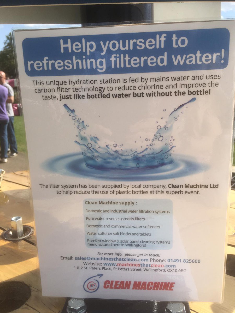 CleanMachineLtd's tweet photo. What a fantastic reception we have had today at the Wallingford Vehicle Rally with the first outing of the Wallingford Water Refill Station, designed and built in Wallingford using upcycled components and the latest water filtration technology, supplied by Clean Machine. https://t.co/EDeCD8WzDr