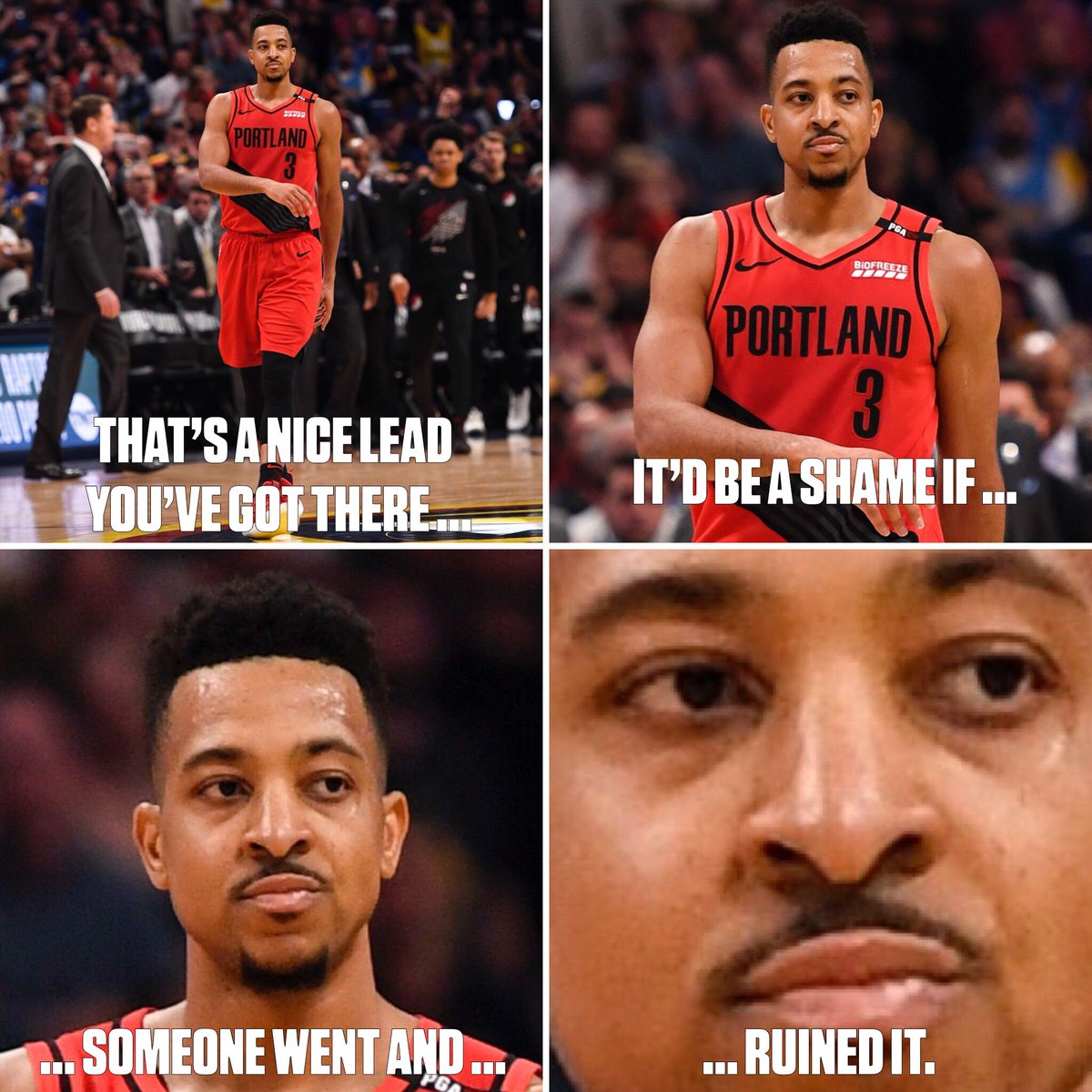 ESPNNBA's tweet photo. CJ was ready 😤 https://t.co/qzl1p1cmHb