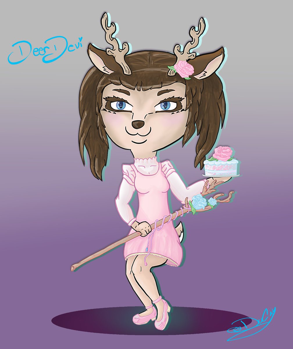 #drawthisinyourstyle  #devithisinyourstyle  My version of @DeviCatOutlet 's Deer Devi. 

#devicat #devicatoutlet #anime #animegirl #kawaii #pastel #pastelkawaii #magicalgirl #flowers  #springlife #lolitafashion