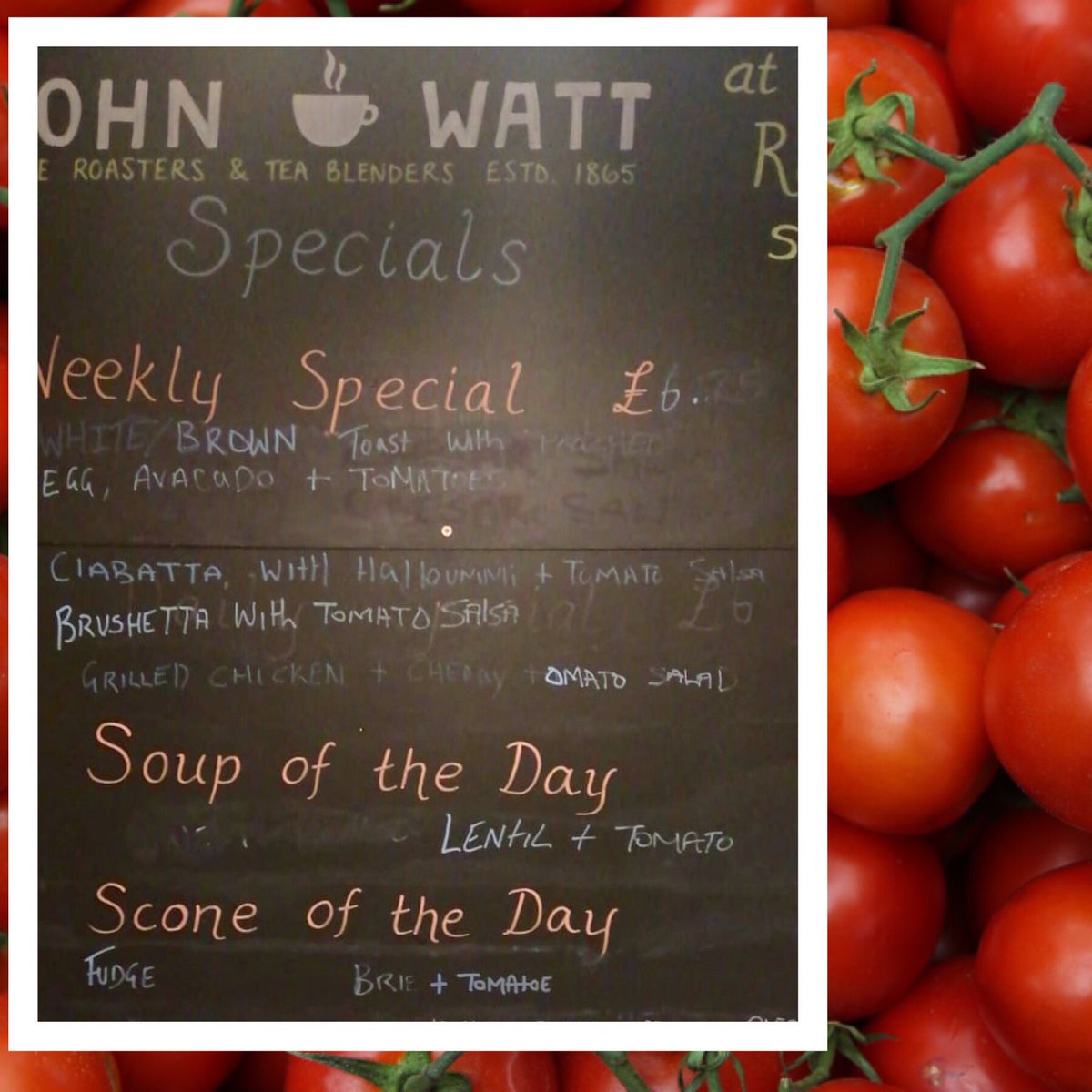 johnwatt_son's tweet photo. Happy #BritishTomatoWeek ~ in celebration we are going all things #TOMATO 🍅 on our #Specials menu at our #cafe at #TheRumStory with us even having a Brie &amp; Tomato #SconeOfTheDay Do come &amp; pop by. Open Mon-Sat 10am-3:30pm. #DogFriendly #JohnWattandSon #Whitehaven #Cumbria #BTW19 https://t.co/OTDZzi79Hr