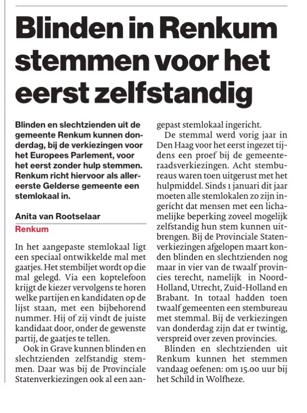 Zelfstandig #stemmen bij Het Schild. Dat kan donderdag #23mei2019 bij de verkiezingen voor het #Europeesparlement