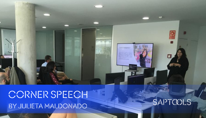 SaptoolsES's tweet image. Dos últimos Corner Speech realizados en las oficinas de #Saptools Barcelona. 

- Design Thinking, BY Julieta Maldonado
- You are Fiori, By Francisco Gómez